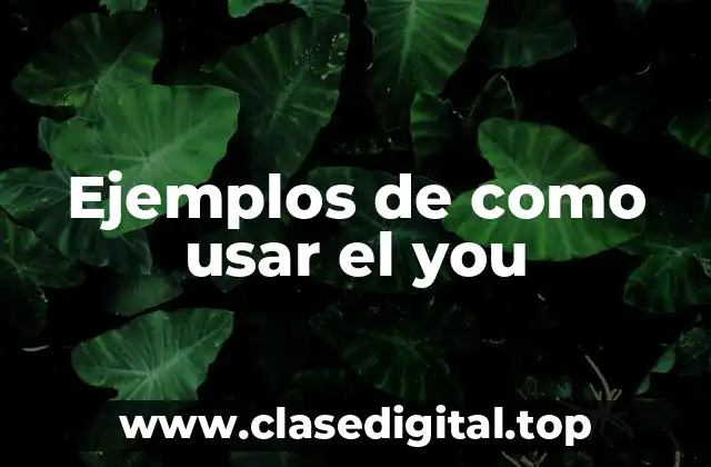 Ejemplos de como usar el you