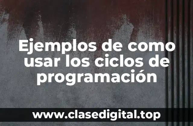 Ejemplos de como usar los ciclos de programación