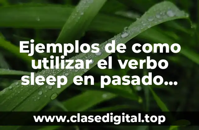 Ejemplos de como utilizar el verbo sleep en pasado simple