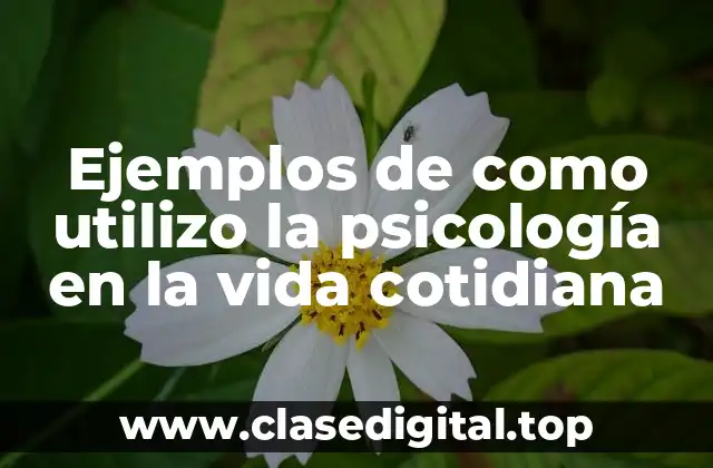 Ejemplos de como utilizo la psicología en la vida cotidiana
