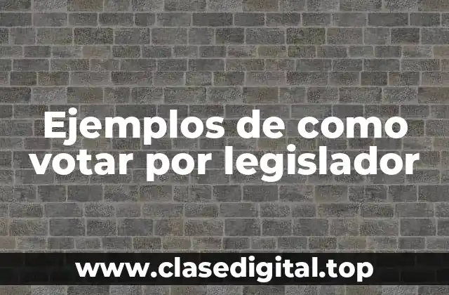 Ejemplos de como votar por legislador