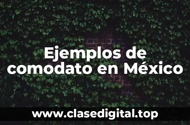Ejemplos de comodato en México