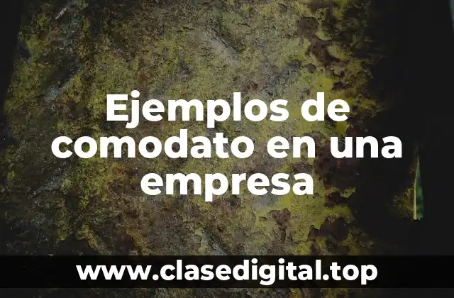 Ejemplos de comodato en una empresa