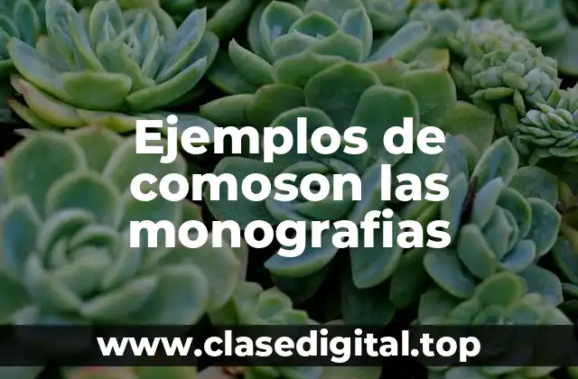 Ejemplos de comoson las monografias