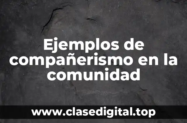 Ejemplos de compañerismo en la comunidad