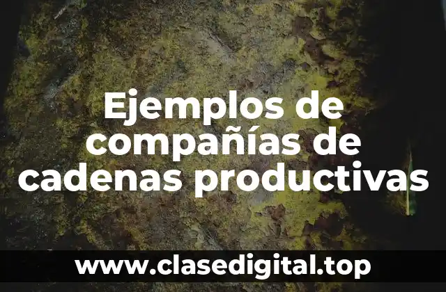 Ejemplos de compañías de cadenas productivas