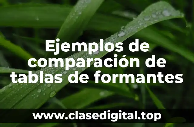 Ejemplos de comparación de tablas de formantes