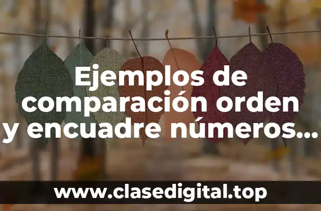 Ejemplos de comparación orden y encuadre números decimales