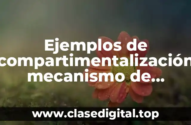 Ejemplos de compartimentalización mecanismo de defensa