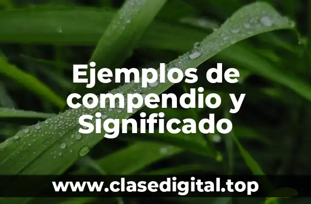 Ejemplos de compendio y Significado