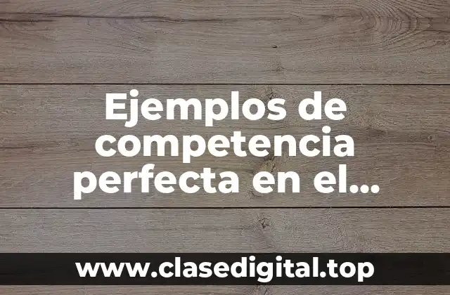 Ejemplos de competencia perfecta en el turismo y Significado