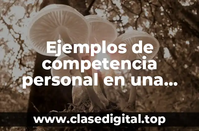 Ejemplos de competencia personal en una empresa