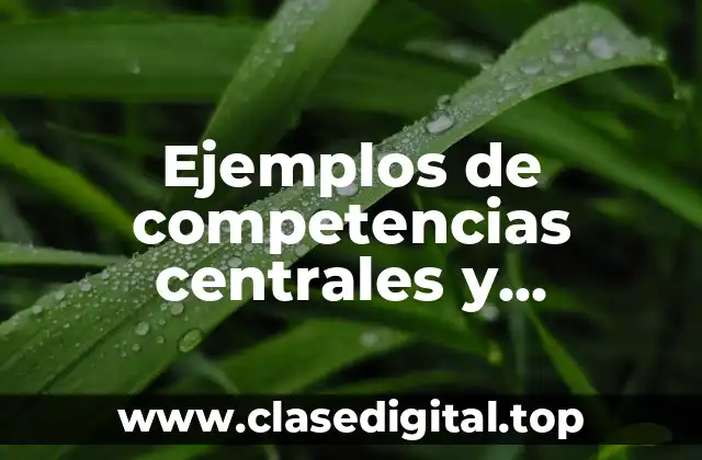 Ejemplos de competencias centrales y Significado