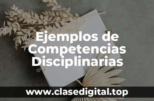 Ejemplos de Competencias Disciplinarias