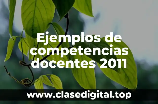 Ejemplos de competencias docentes 2011