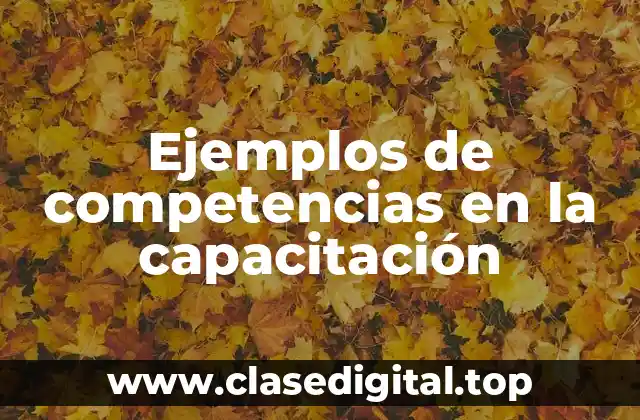 Ejemplos de competencias en la capacitación