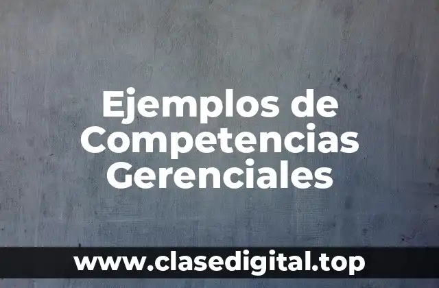 Ejemplos de Competencias Gerenciales