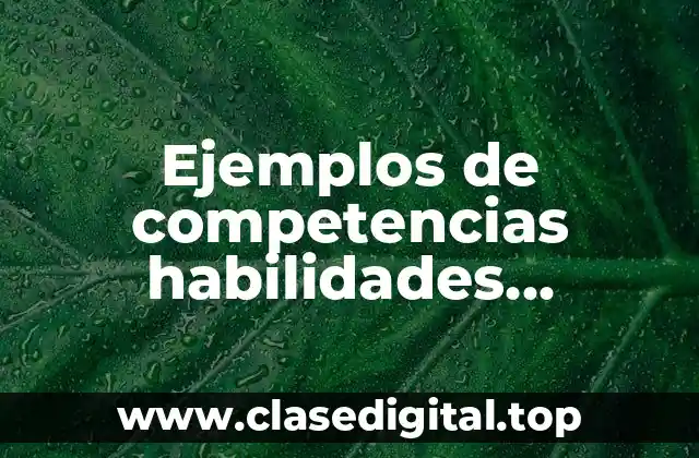 Ejemplos de competencias habilidades capacidades y destrezas