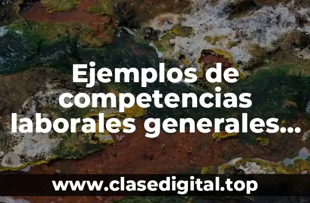 Ejemplos de competencias laborales generales y Significado
