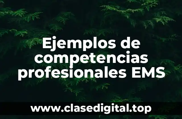 Ejemplos de competencias profesionales EMS