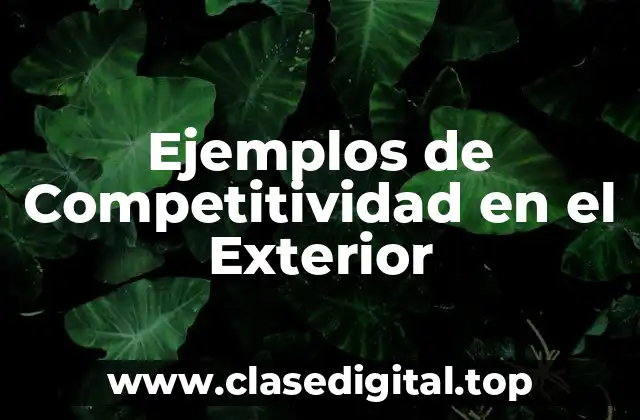 Ejemplos de Competitividad en el Exterior