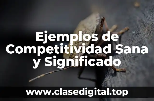 Ejemplos de Competitividad Sana y Significado