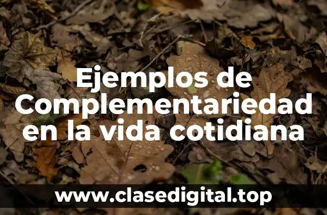 Ejemplos de Complementariedad en la vida cotidiana