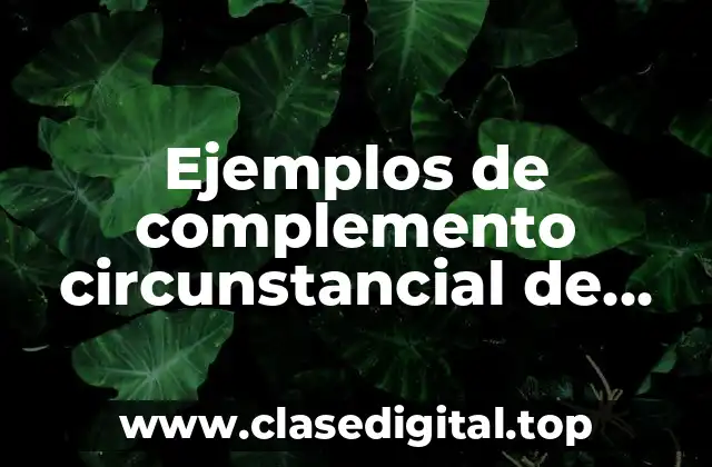 Ejemplos de complemento circunstancial de lugar