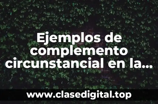 Ejemplos de complemento circunstancial en la oración