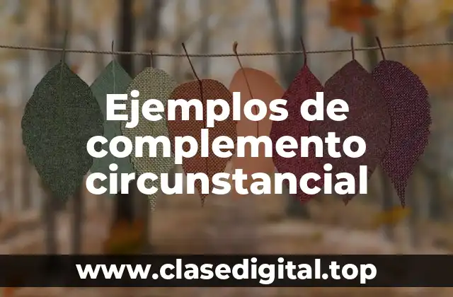 Ejemplos de complemento circunstancial