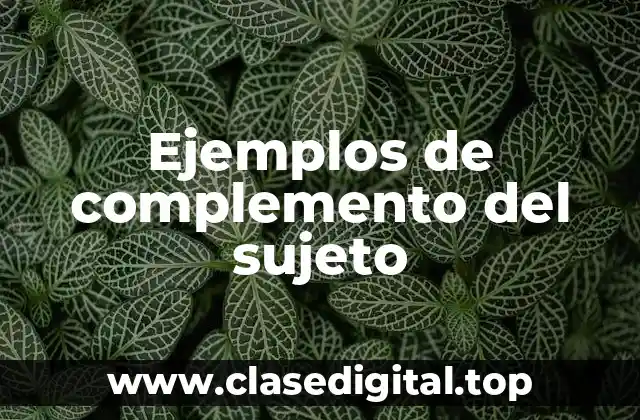 Ejemplos de complemento del sujeto