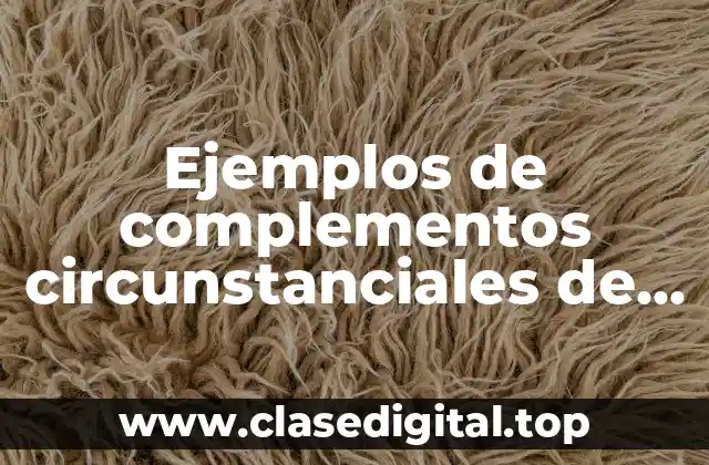 Ejemplos de complementos circunstanciales de modo, tiempo y lugar