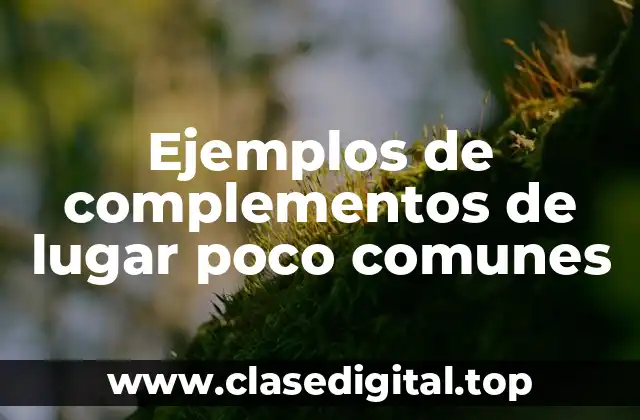 Ejemplos de complementos de lugar poco comunes