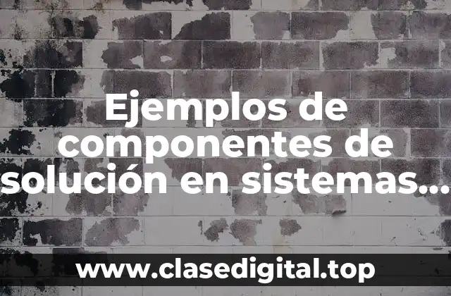 Ejemplos de componentes de solución en sistemas computacionales