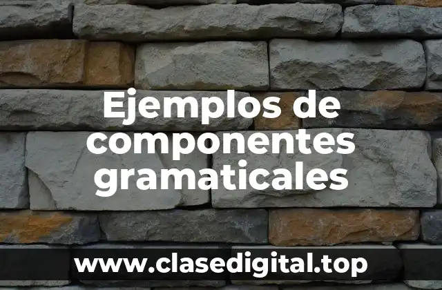 Ejemplos de componentes gramaticales