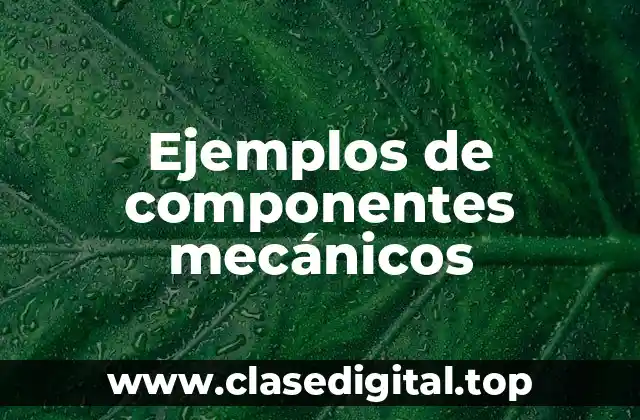 Ejemplos de componentes mecánicos