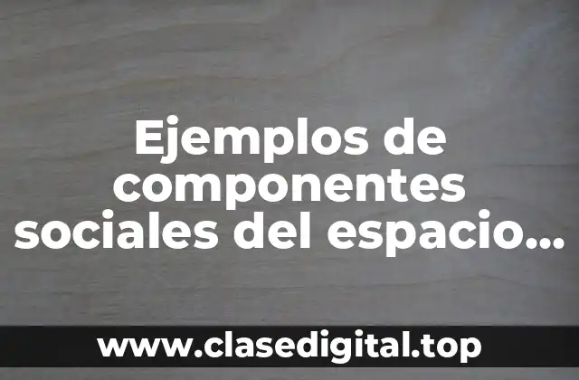 Ejemplos de componentes sociales del espacio geo