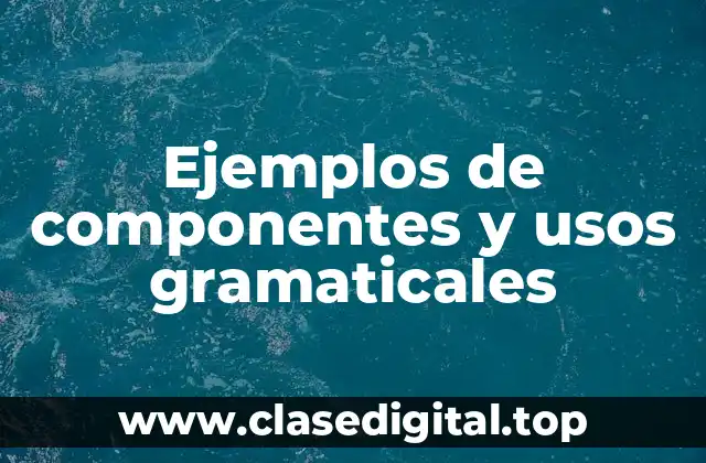 Ejemplos de componentes y usos gramaticales