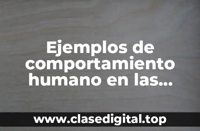 Ejemplos de comportamiento humano en las organizaciones