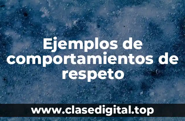 Ejemplos de comportamientos de respeto
