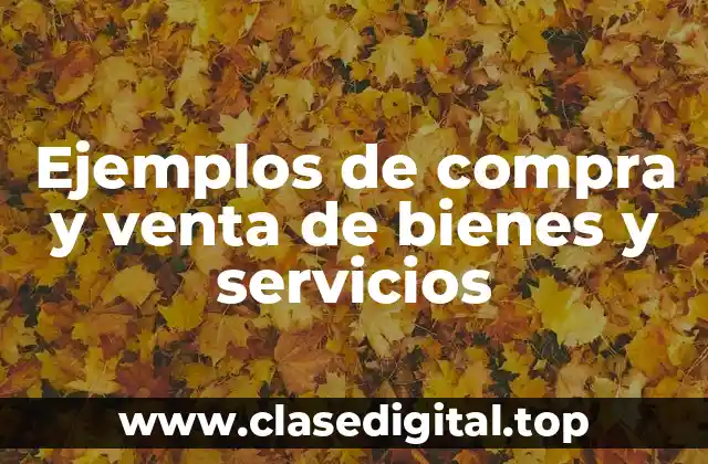 Ejemplos de compra y venta de bienes y servicios