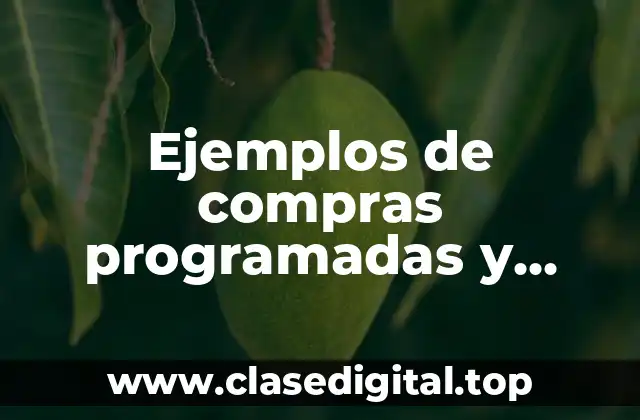 Ejemplos de compras programadas y Significado