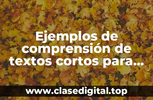 Ejemplos de comprensión de textos cortos para adultos