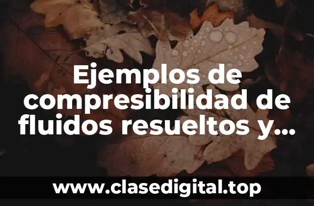 Ejemplos de compresibilidad de fluidos resueltos y Significado