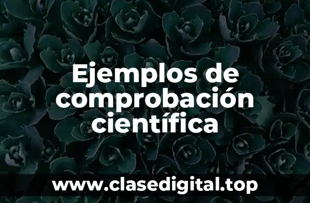 Ejemplos de comprobación científica