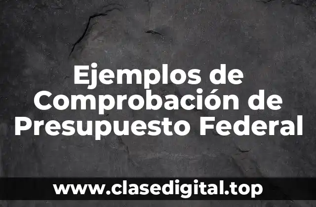 Ejemplos de Comprobación de Presupuesto Federal