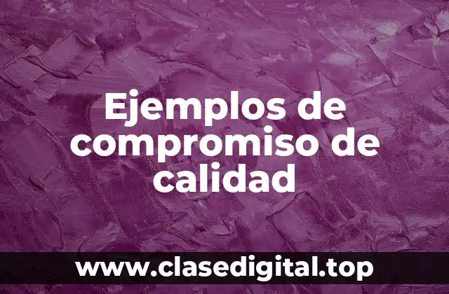 Ejemplos de compromiso de calidad
