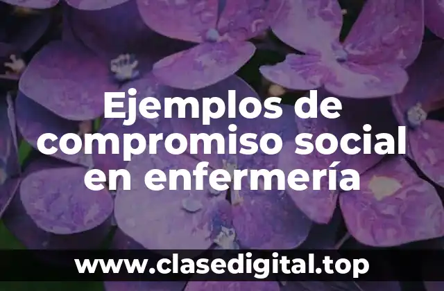 Ejemplos de compromiso social en enfermería
