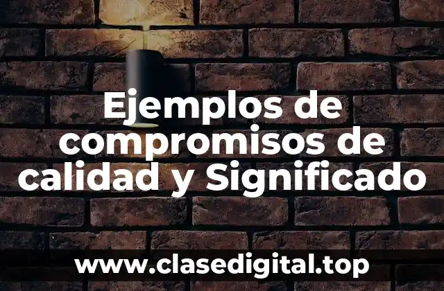 Ejemplos de compromisos de calidad y Significado