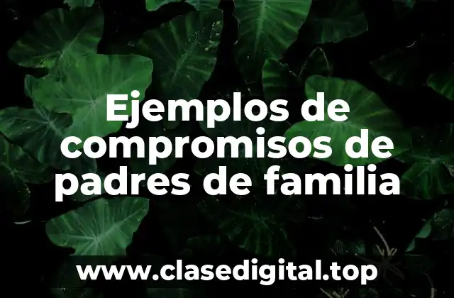 Ejemplos de compromisos de padres de familia